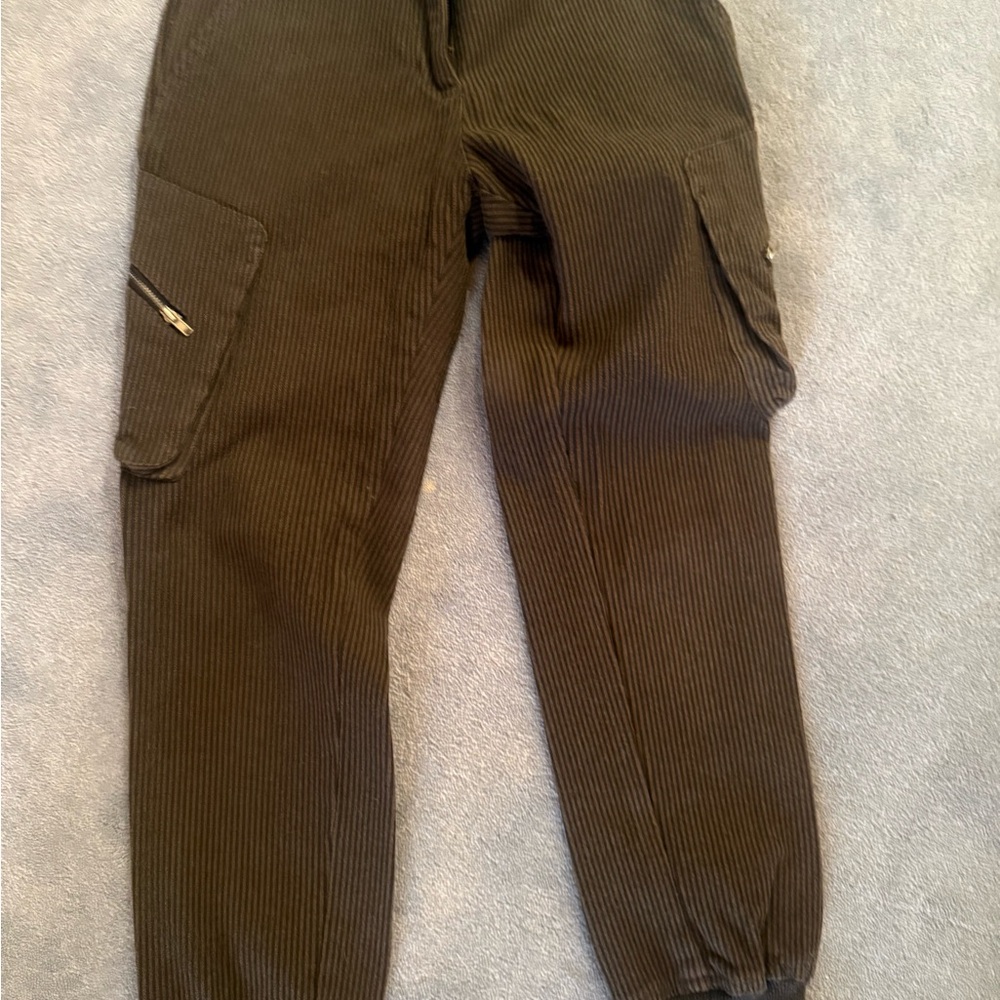 James Jeans Men's Corduroy Cargo Pants in Olive